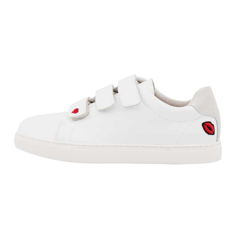 Baskets en cuir Edith amour blanc/noir