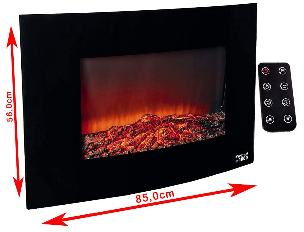Einhell Elektrokamin Elektrisches Kaminfeuer Heizung Konvektor LED Flamme 2 Heizstufen, 2 Heizstufen (900 / 1800 W)