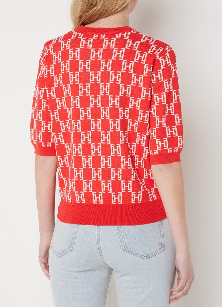 Fifth House Adela fine knit top with logo print