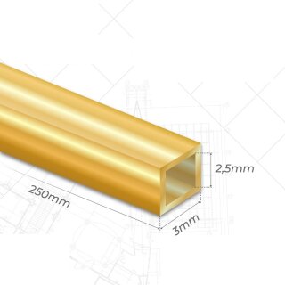 Vierkantrohre aus Messing 3mm