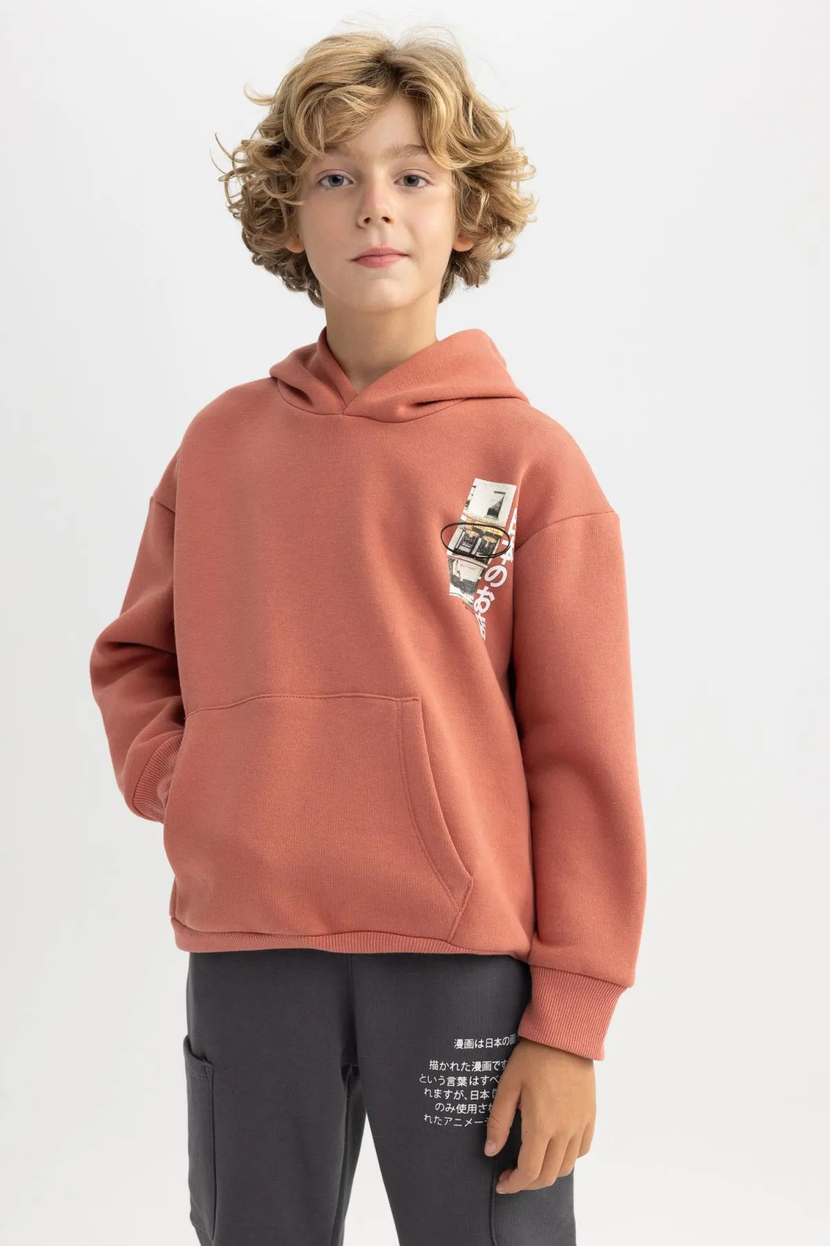 DeFacto  Dickes Sweatshirt-Sweatshirt mit Kapuze für Jungen in Oversize-Passform