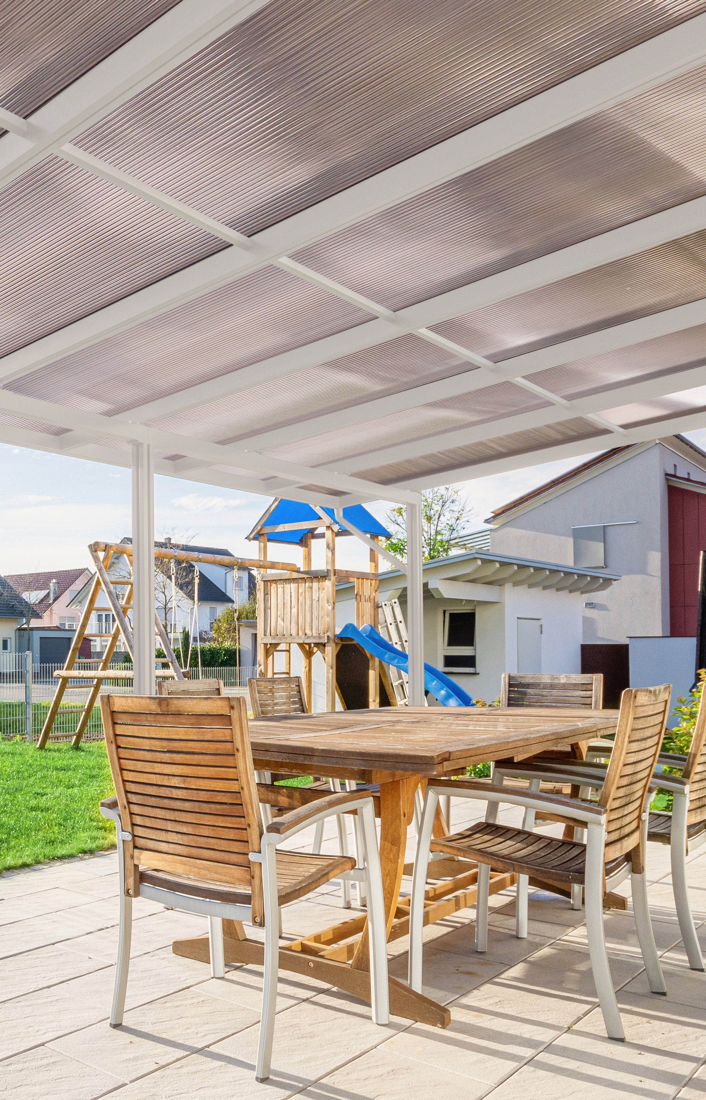 GUTTA Terrassendach Premium, BxT: 712x406 cm, Bedachung Doppelstegplatten, BxT: 712x406 cm, Dach Polycarbonat bronce