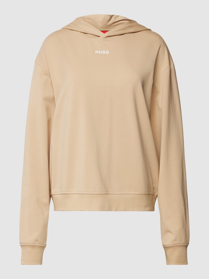 Hoodie mit Logo-Print Modell 'SHUFFLE' in beige