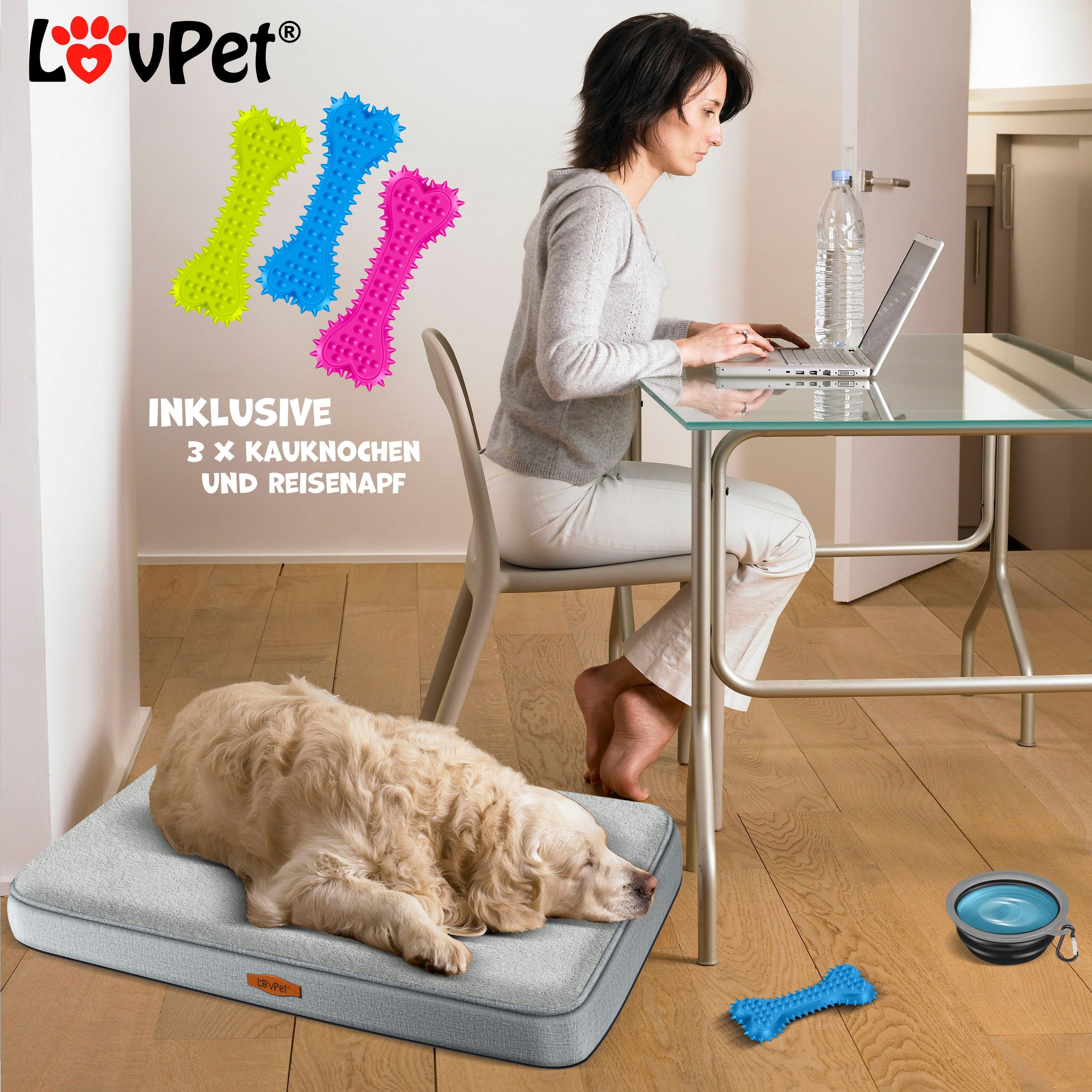 Lovpet Tierbett, Hundebett orthopädisches Hundekissen Hundekorb Cookie