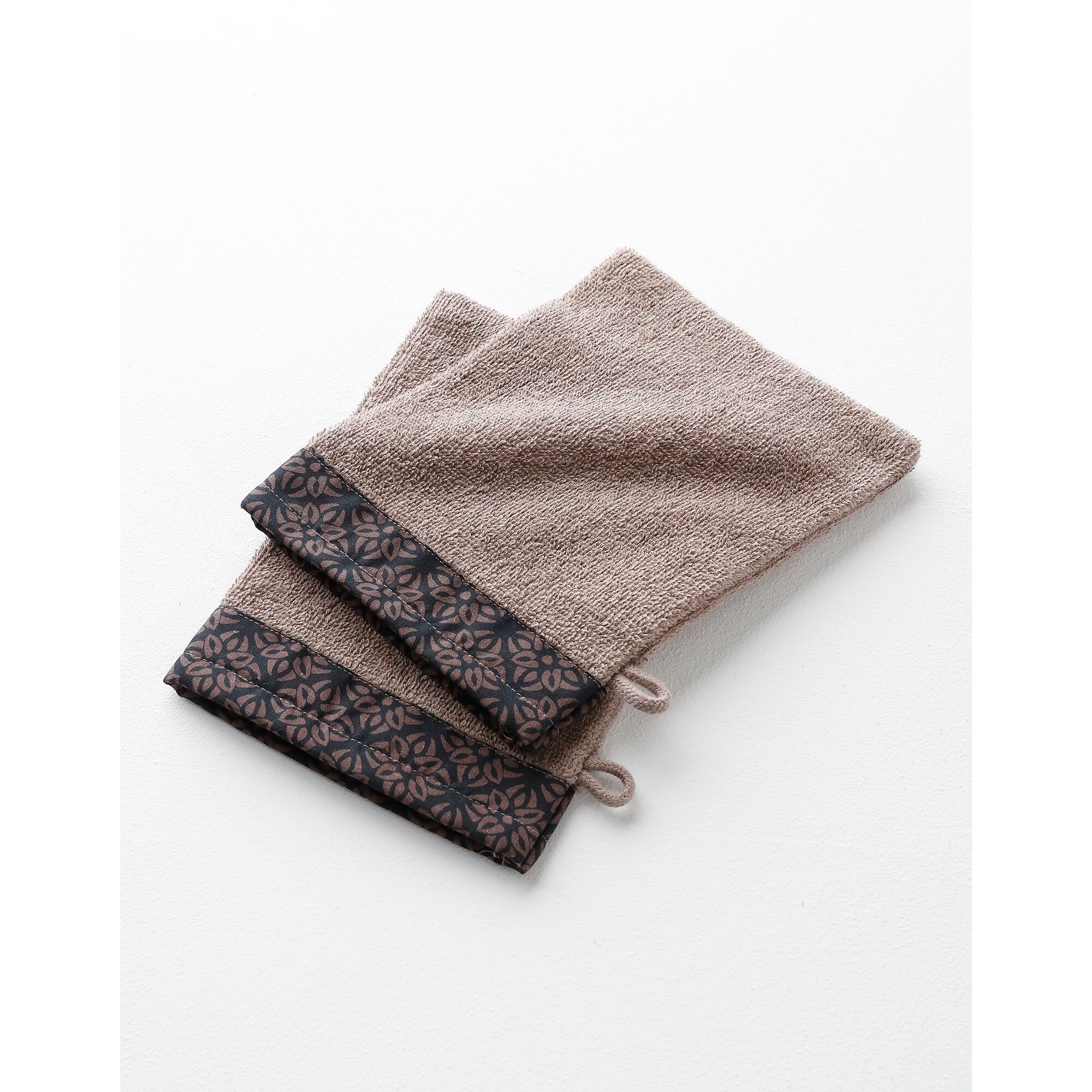 Éponge bouclette 420 g/m² liteau imprimé rosace