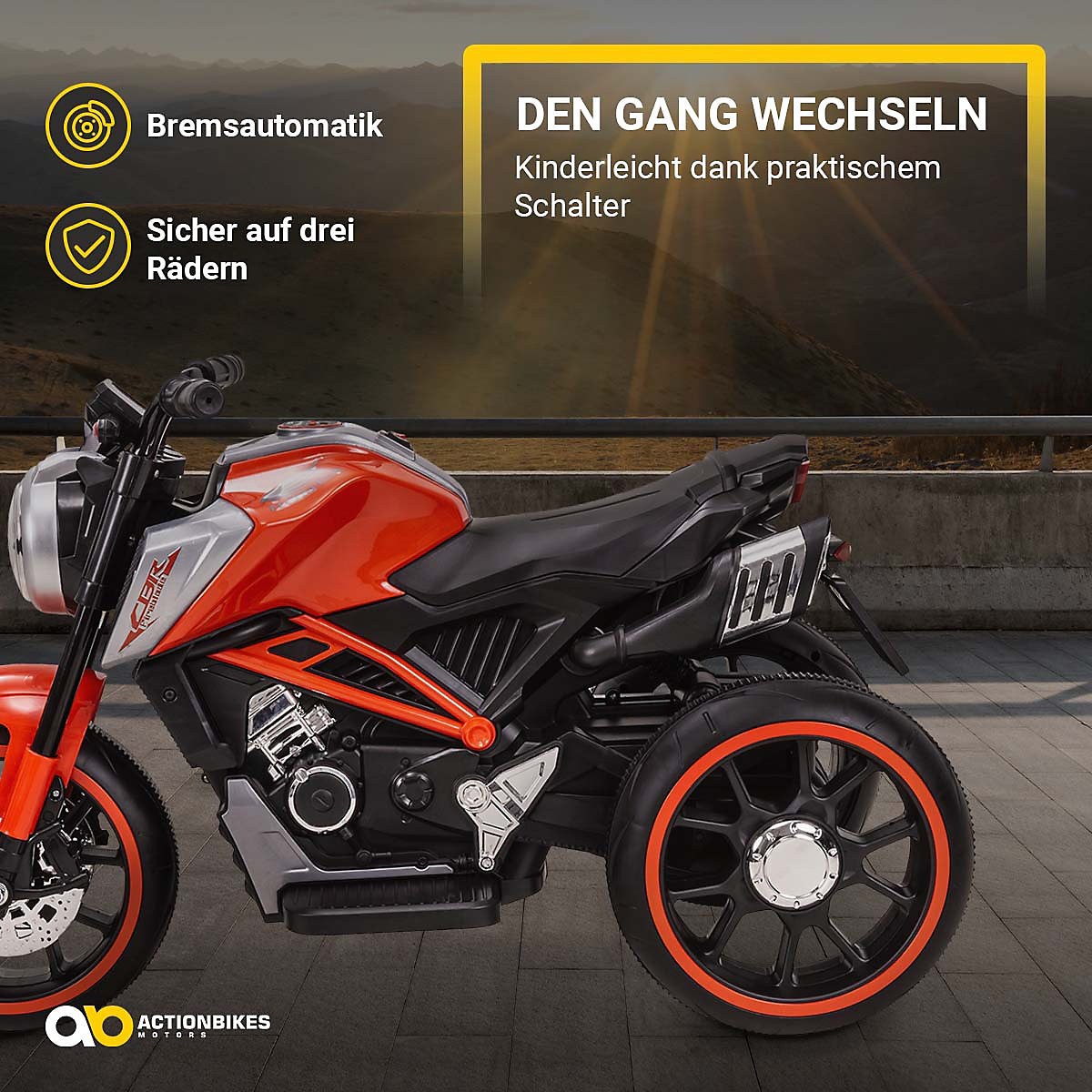 Kinder Elektromotorrad Cruiserbike - 2x18 Watt - Elektrofahrzeug - Motorrad