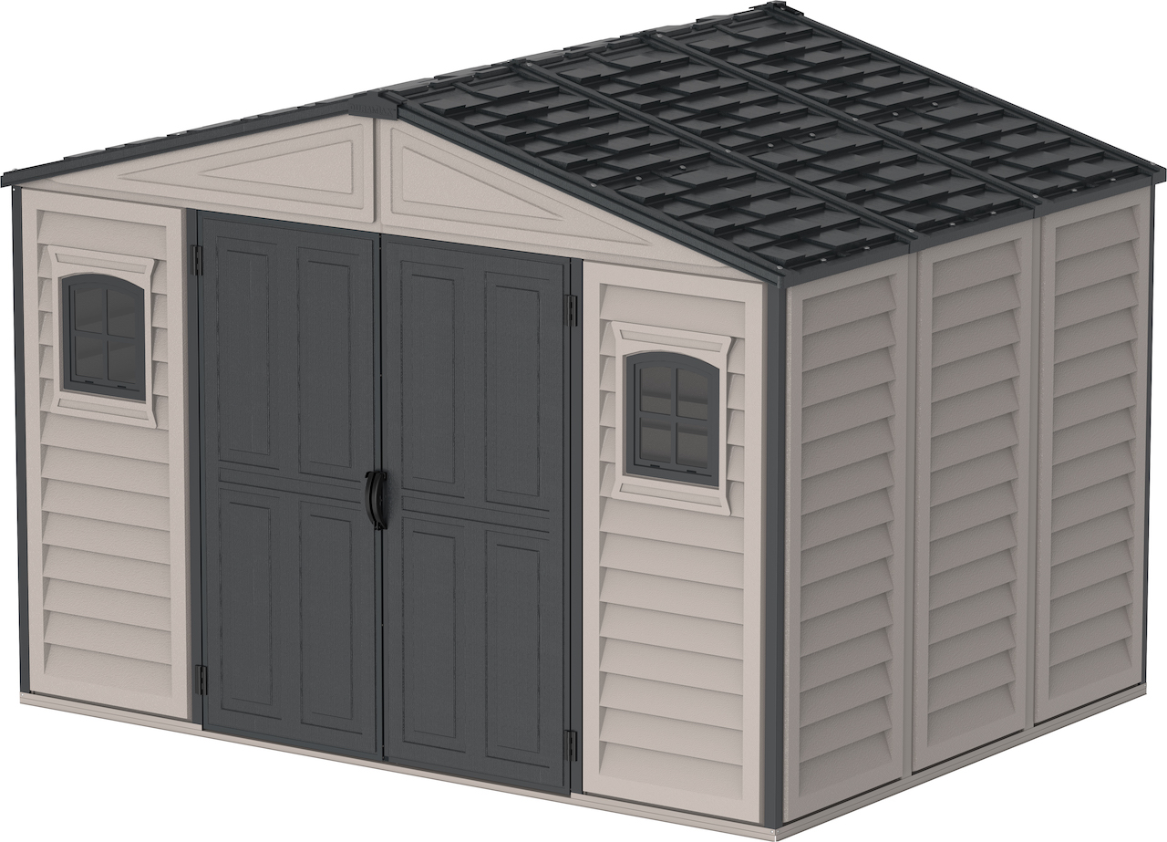 Duramax Kunststoffgerätehaus Duramax WoodBridge Plus II anthrazit 8 m² mit Bodenrahmen (Modell 20225 - 10,5x8´)