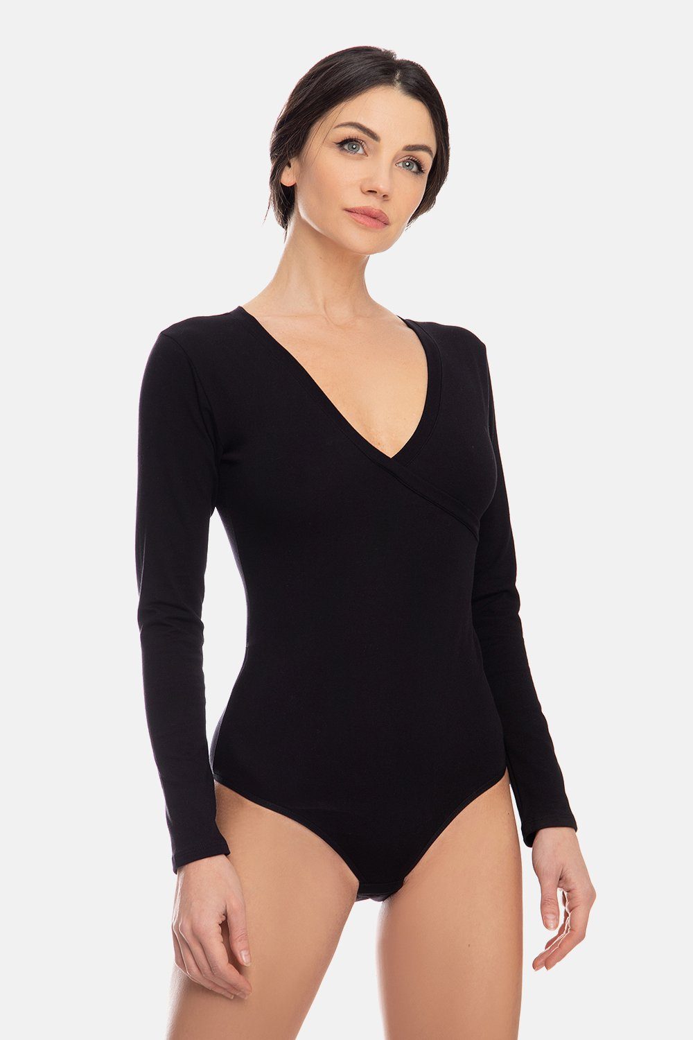 Evoni Body Langarmbody mit V-Ausschnitt