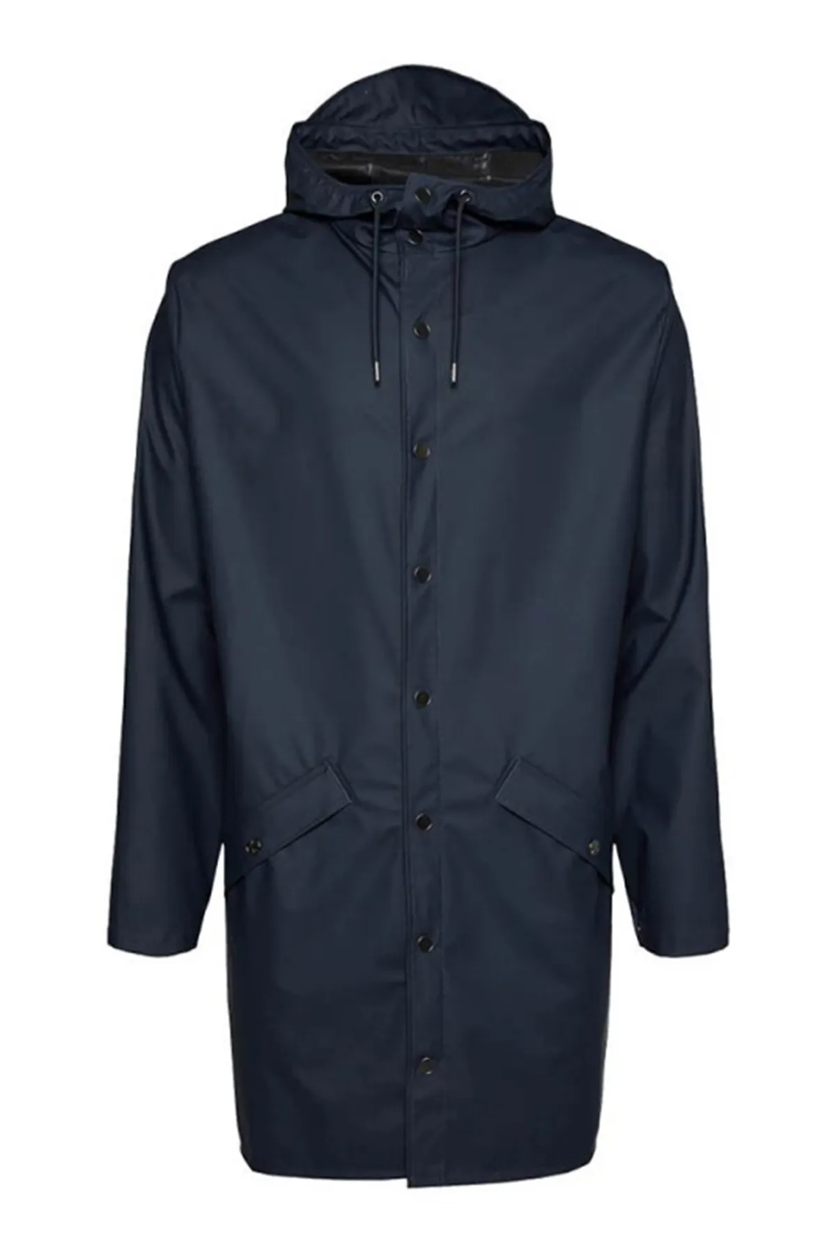 Rains  Die wasserdichte Jacke ist aus dem charakteristischen PU-Stoff von Rains geschnitten und verfügt über ultraschallverschweißte Nähte