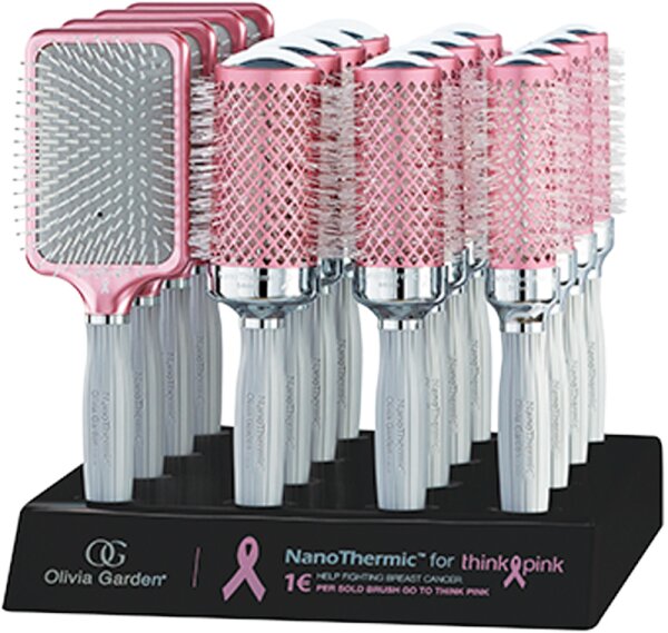 Olivia Garden Nano Thermic Think Pink 16er Display LTE Bürstenset