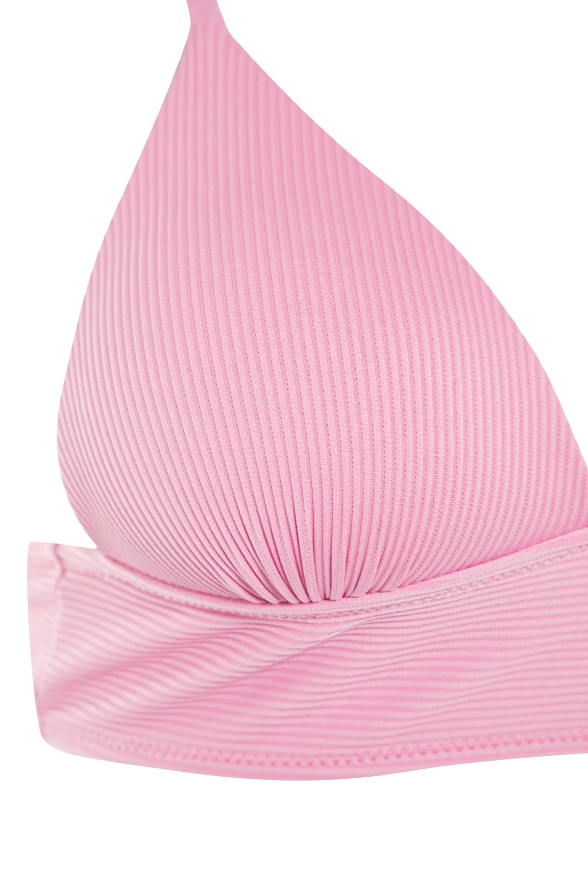 Trendyol Collection  Lila Dreieck-Push-Up-Bikinioberteil mit Struktur TBESS21BU0010