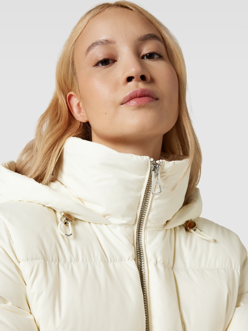 Daunenmantel mit Kapuze mit Tunnelzug in offwhite