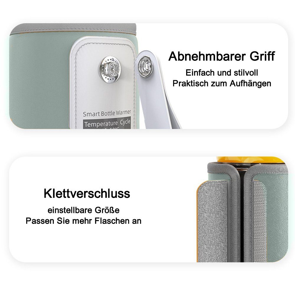 FeelGlad Babyflaschenwärmer Tragbar, mit Griff, schnelle Erwärmung, LCD