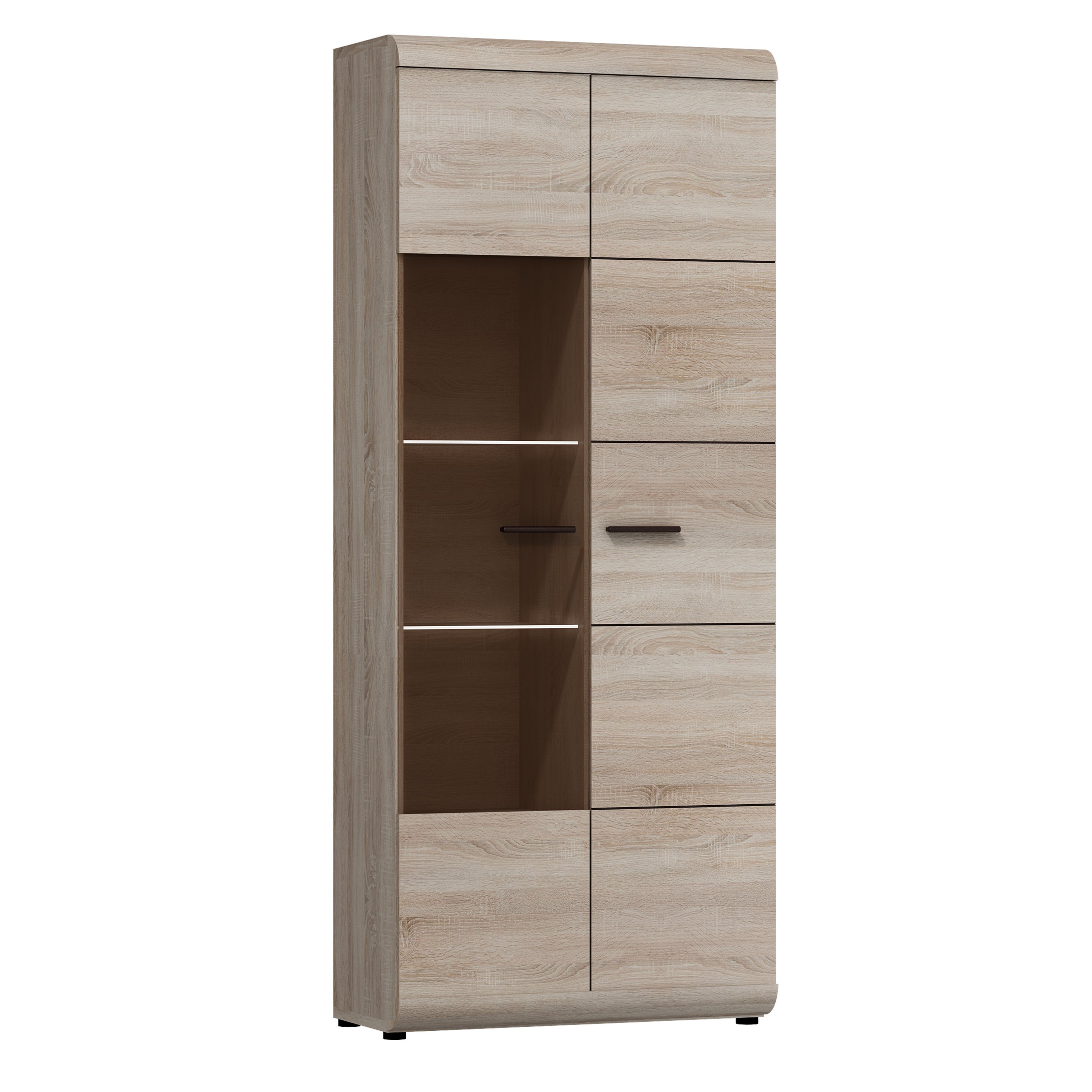 Furnix Wohnwand LIRYA Vitrinen niedrig und hoch, TV-Schrank, Couchtisch und Regal, hochwertig, Gesamt: B228,2 x H49,2 x T40 cm, made in EU