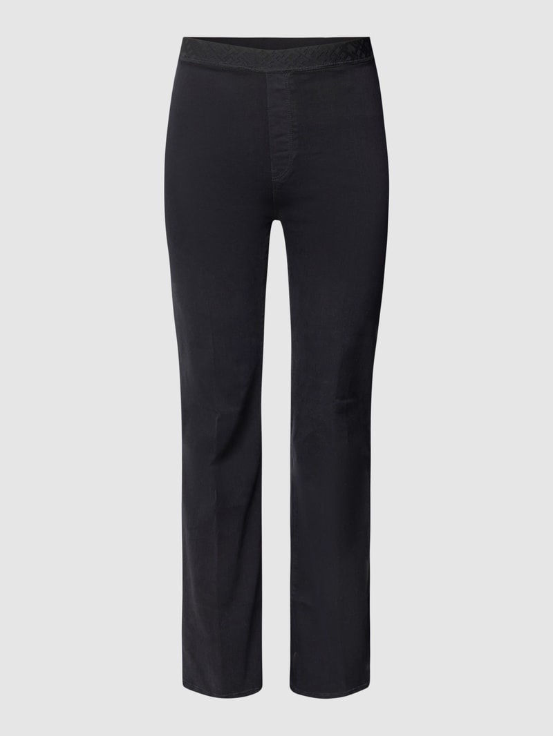 PLUS SIZE Jeans mit elastischem Logo-Bund in schwarz