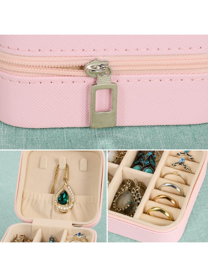 relaxdays Schmuckkästchen in Rosa - (B)10 x (H)5 x (T)10 cm günstig kaufen onesize