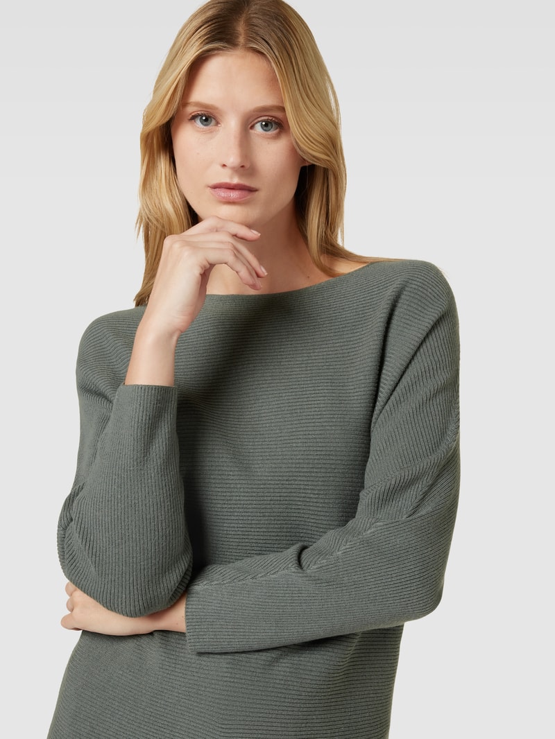 Strickpullover mit U-Boot-Ausschnitt Modell 'Otto' in hellgrün