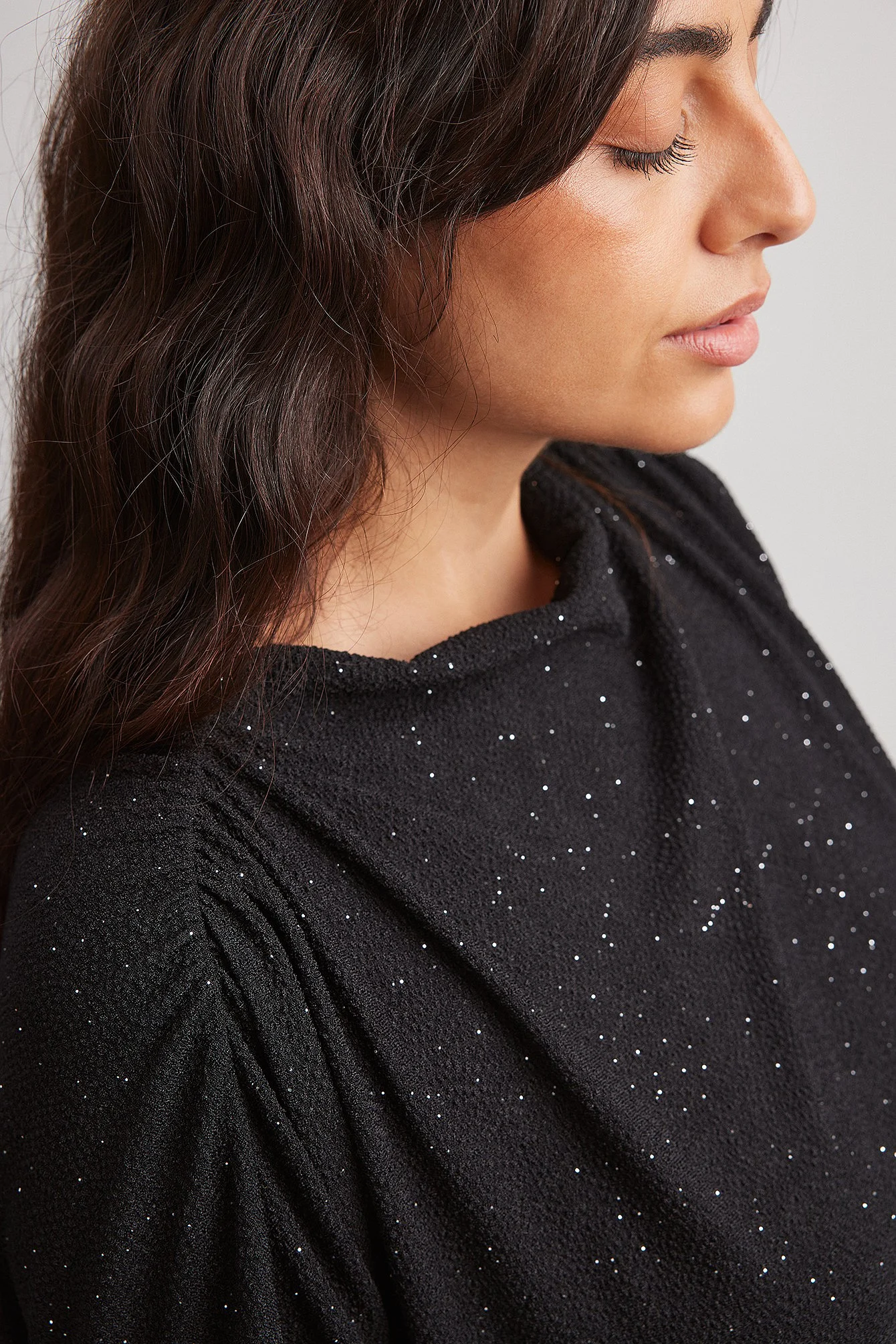 Strukturiertes Minikleid mit Glitzer