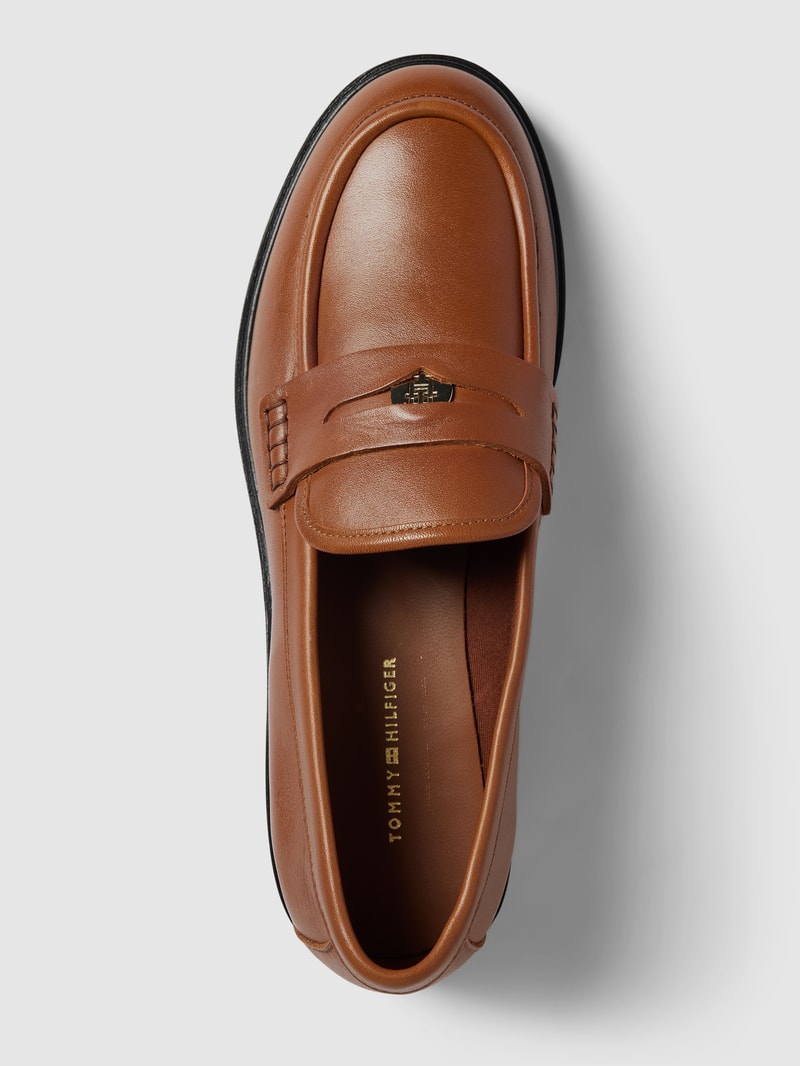 Penny-Loafer aus echtem Leder Modell 'ICONIC' in cognac