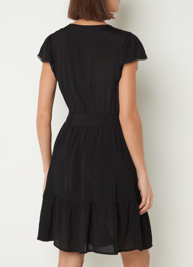 Rochie-tunic Aaiko Rami din crep cu fundă în talie.
