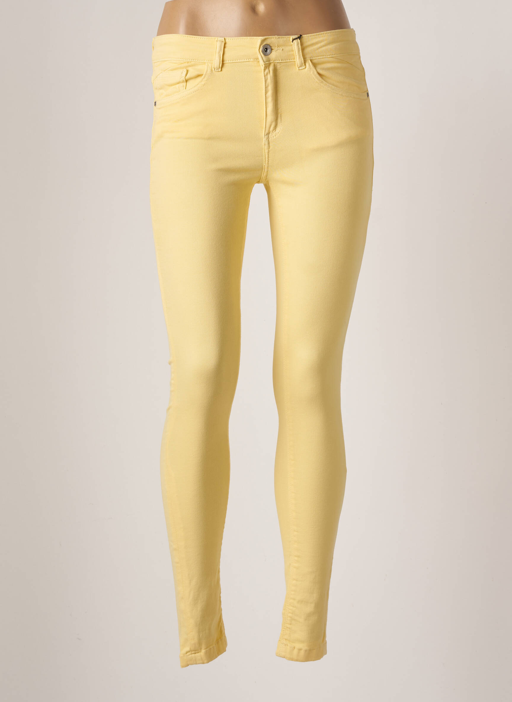 B Young Jeans Coupe Slim Femme couleur jaune