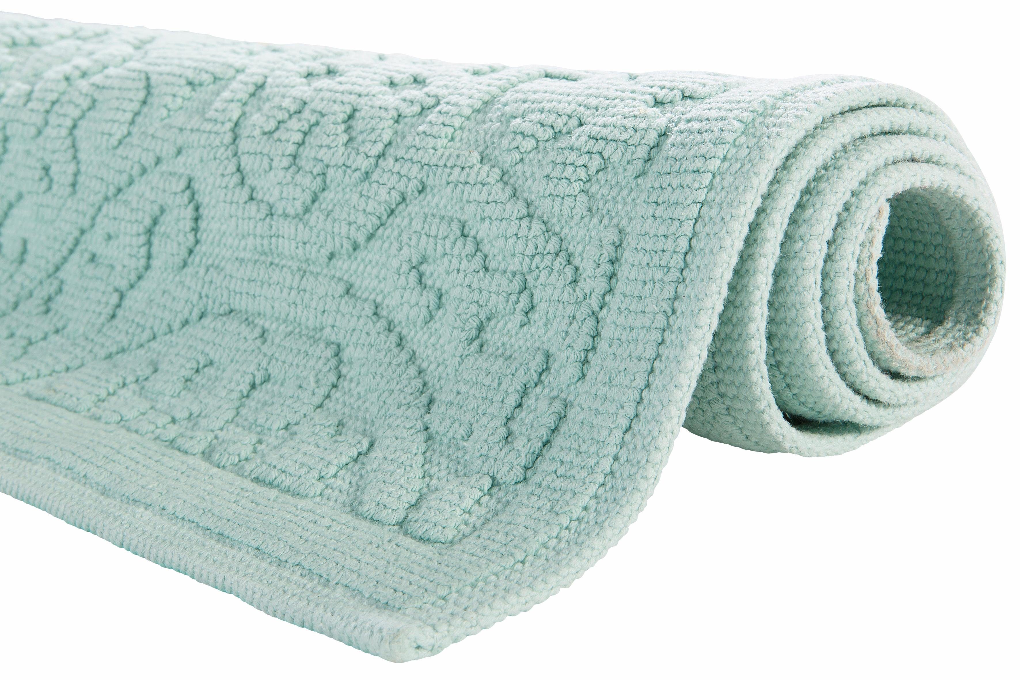 Badematte Garden Pastels Guido Maria Kretschmer Home&Living, Höhe 3 mm, rutschhemmend beschichtet, fußbodenheizungsgeeignet, schnell trocknend, strapazierfähig, Baumwolle, quadratisch, Badteppich, Hoch-Tief-Effekte, auch als 2 tlg. Set erhältlich