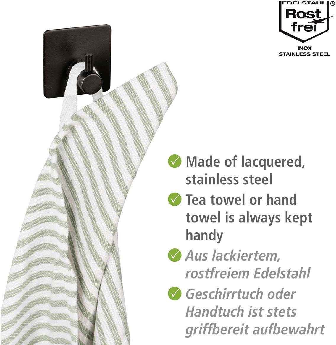 WENKO Wandhaken Ureo, (Set, 4-St), Edelstahl, für Handtücher, Kleidung