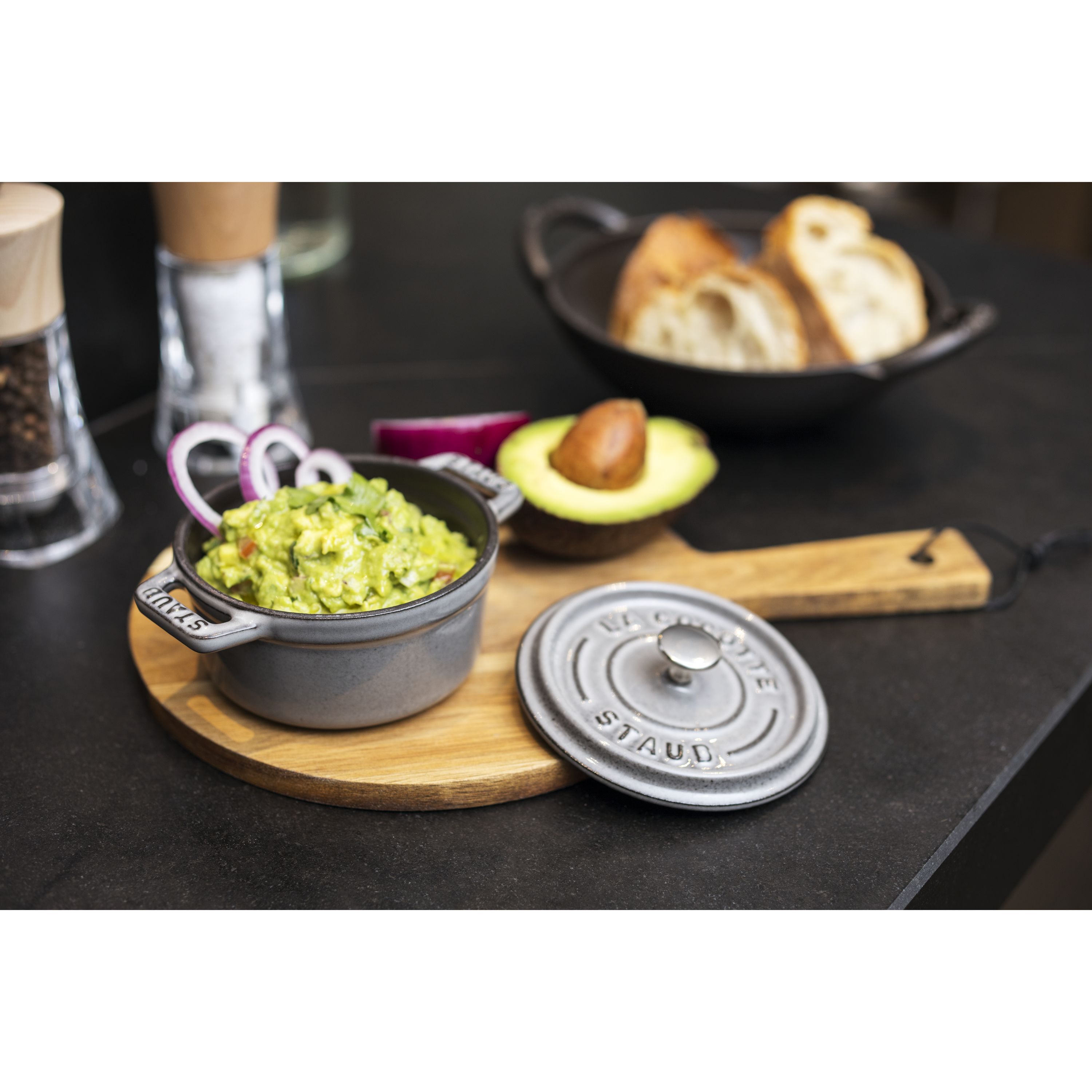 Mini Cocotte 10 cm, rund, Graphit-Grau, Gusseisen