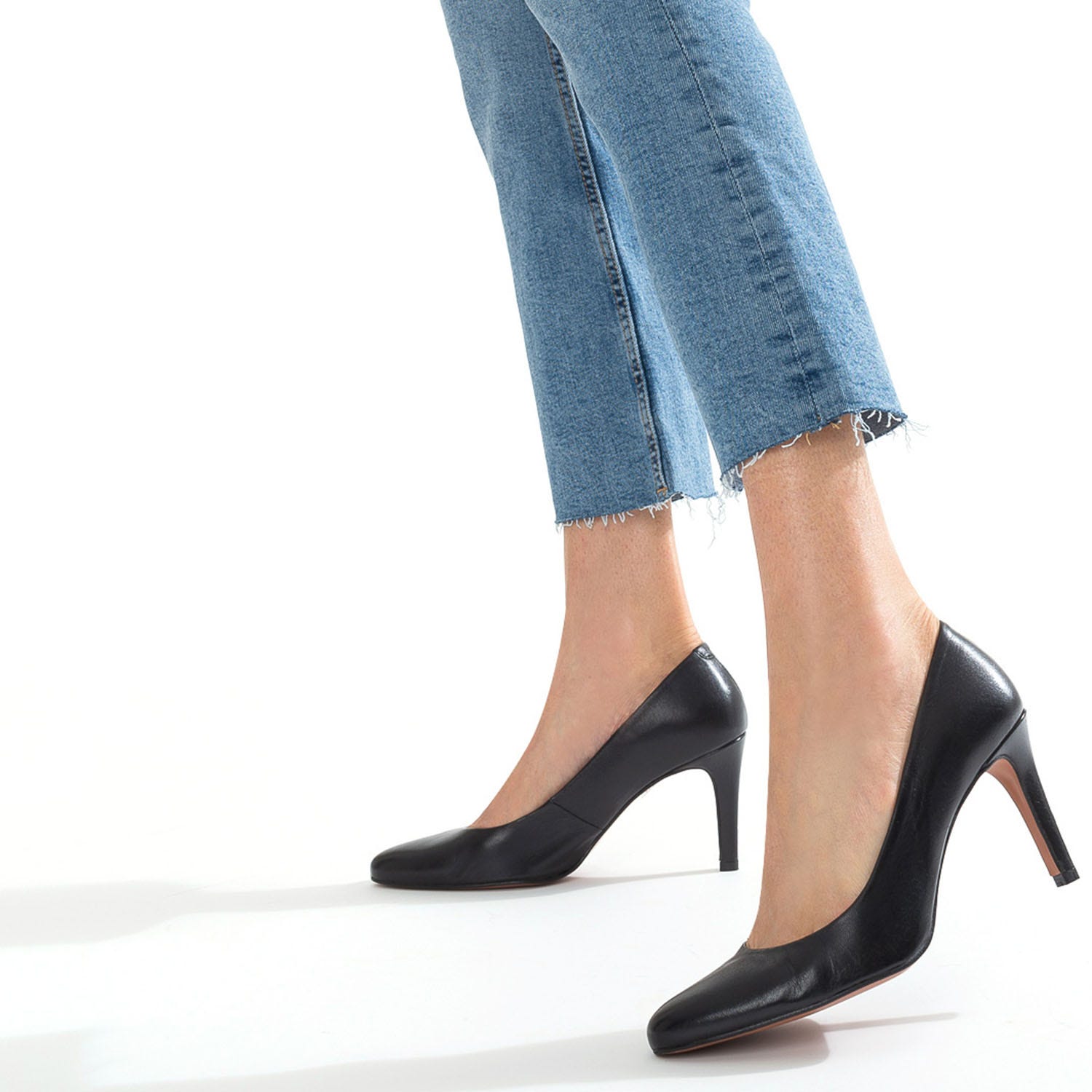 Escarpin noir en cuir