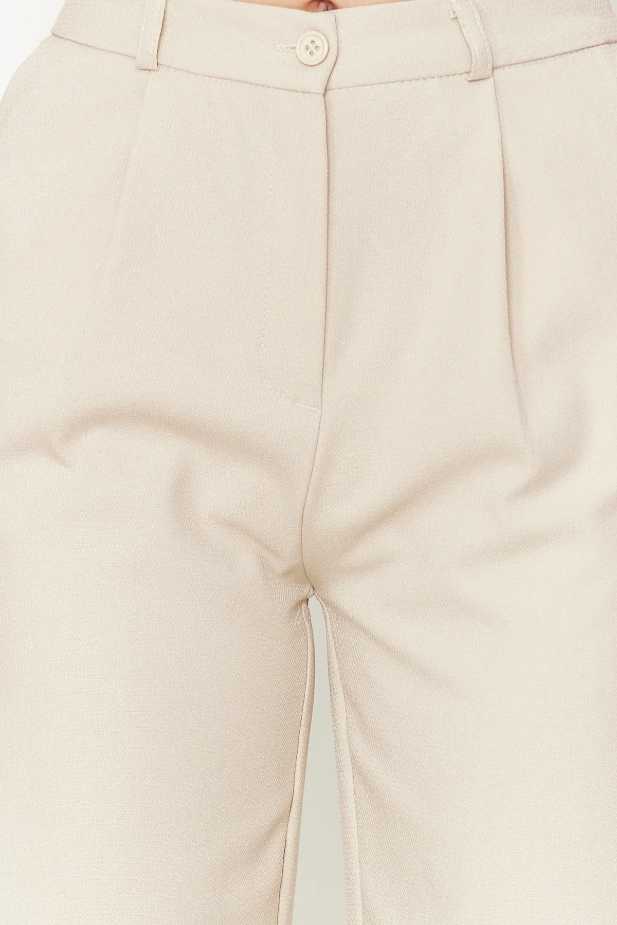 Trendyol Collection  Beige Weite Bein/Weite Bein Webhose TWOSS24PL00084