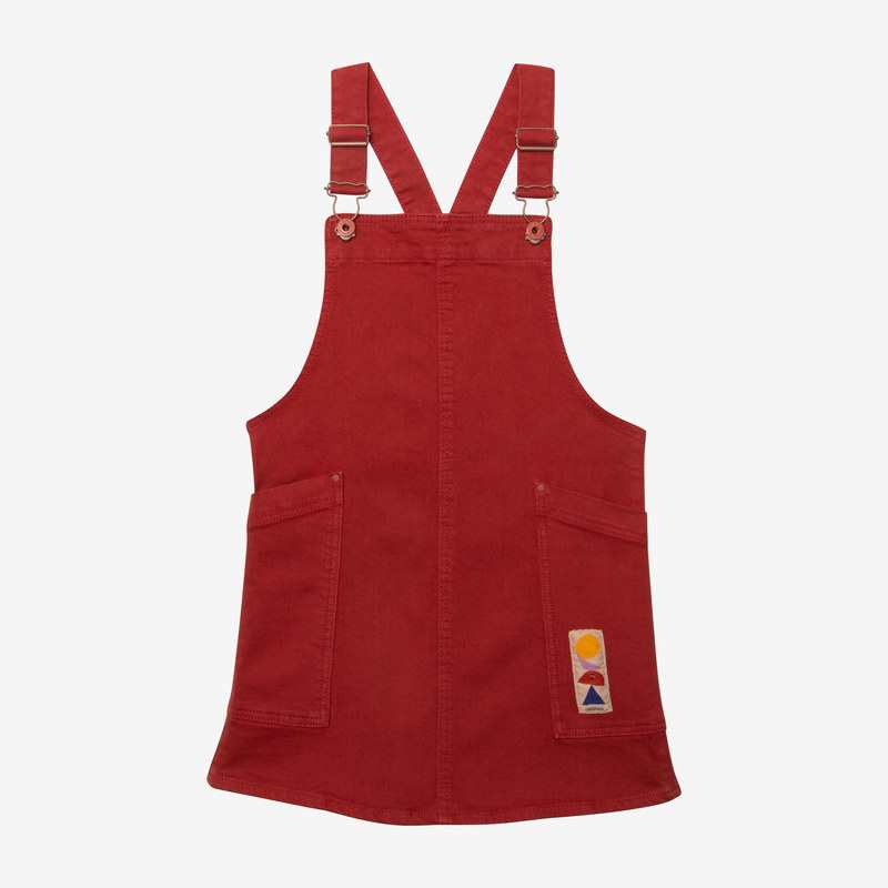 Robe salopette fille jean brique rouge Catimini