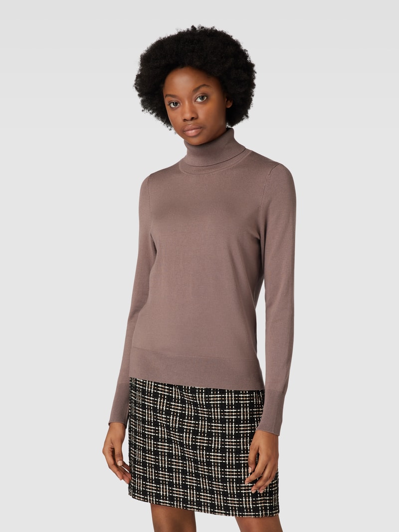 Longsleeve mit Rollkragen in taupe