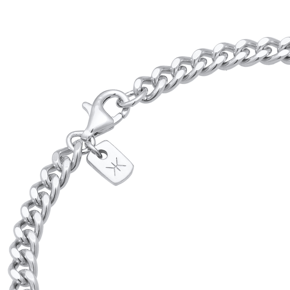 KUZZOI KUZZOI Bracelet Hommes Smile Emoji basique en argent sterling 925 Bracelet