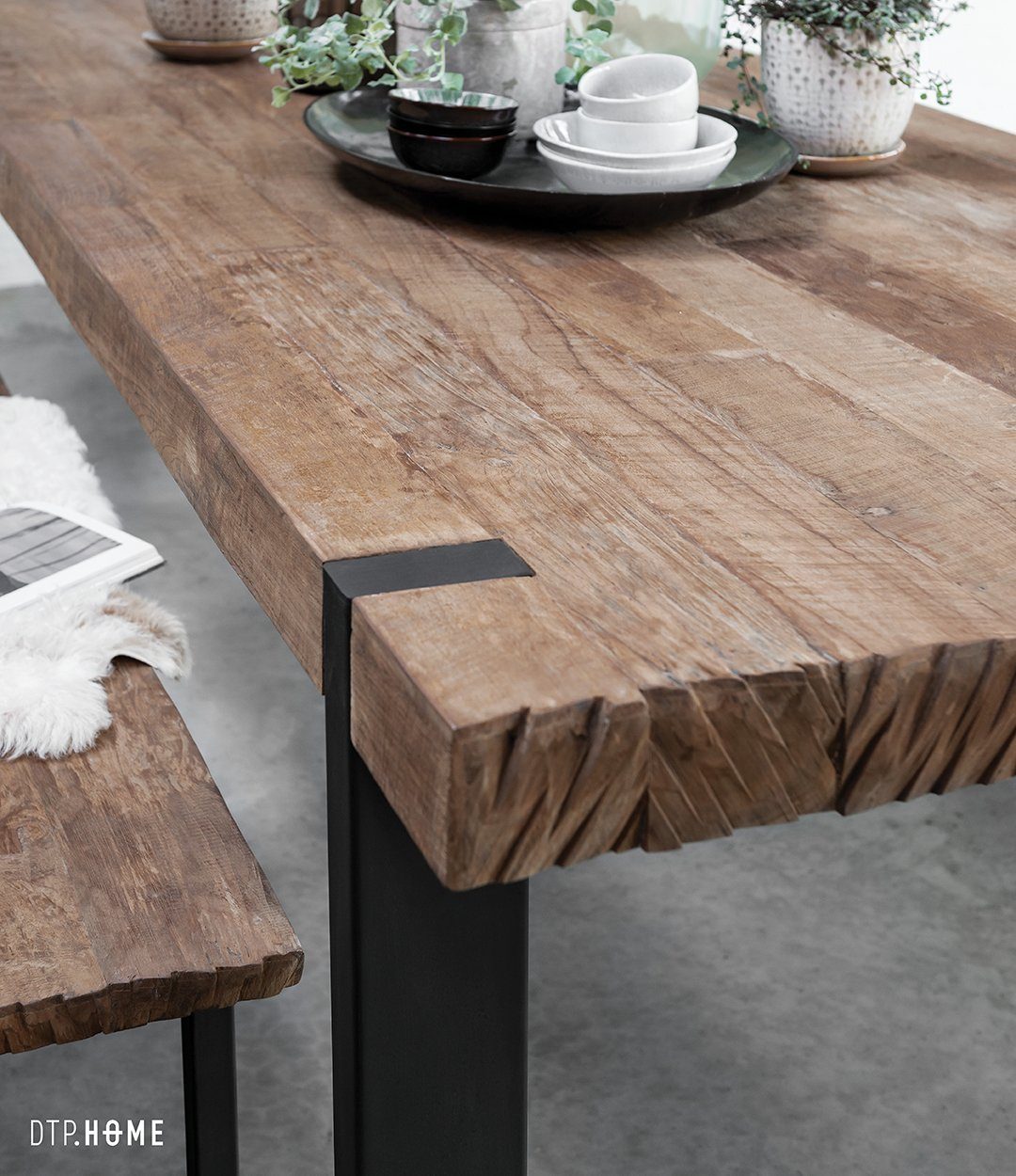 Must Living Bartisch Bartisch Höhe 110 cm Beam 150 x 80 cm recyceltes Teakholz