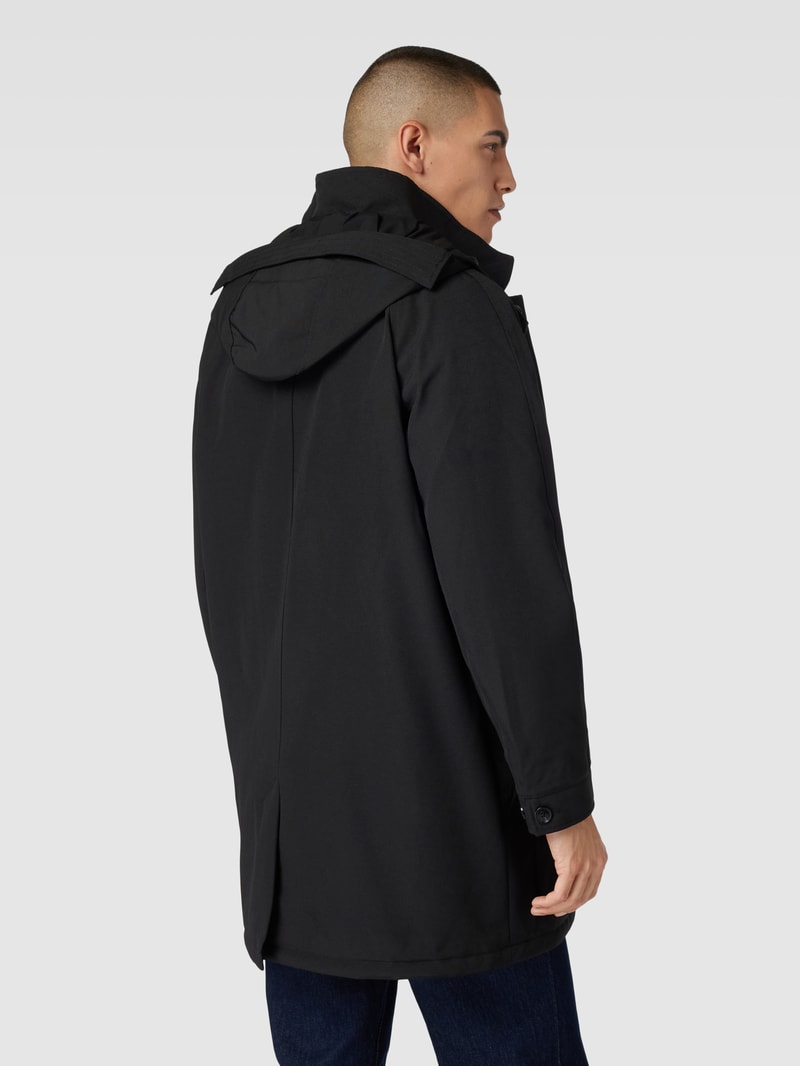 Mantel mit Kapuze in schwarz