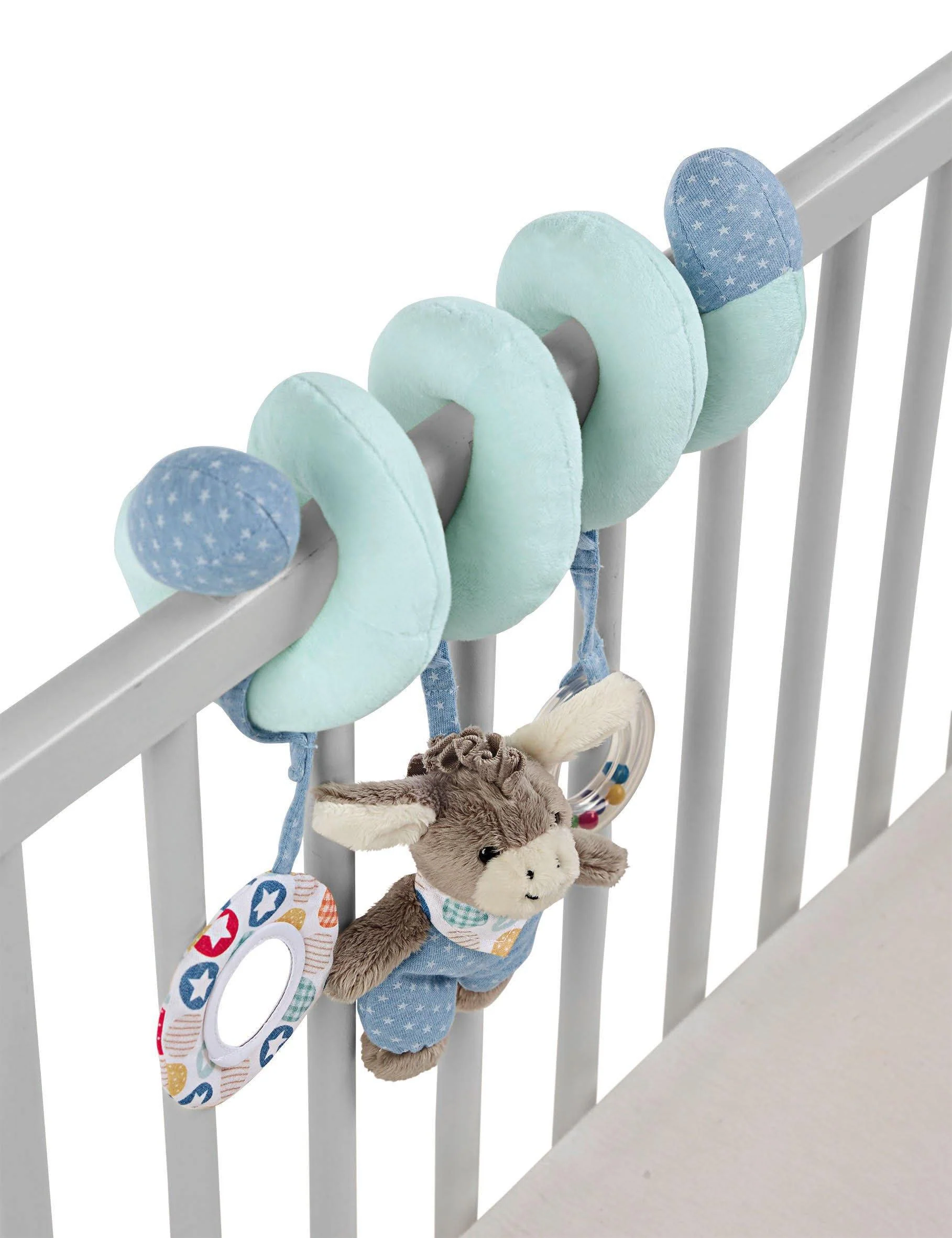 Spielzeugspirale Esel Emmi in Blau, 26 cm