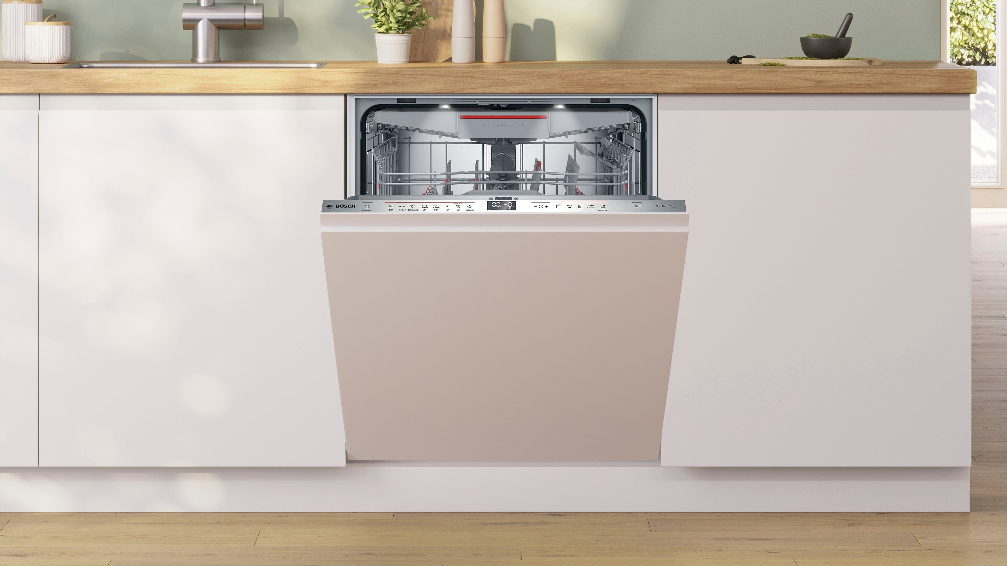 BOSCH vollintegrierbarer Geschirrspüler Serie 6, SMV6ZCX16E, 14 Maßgedecke