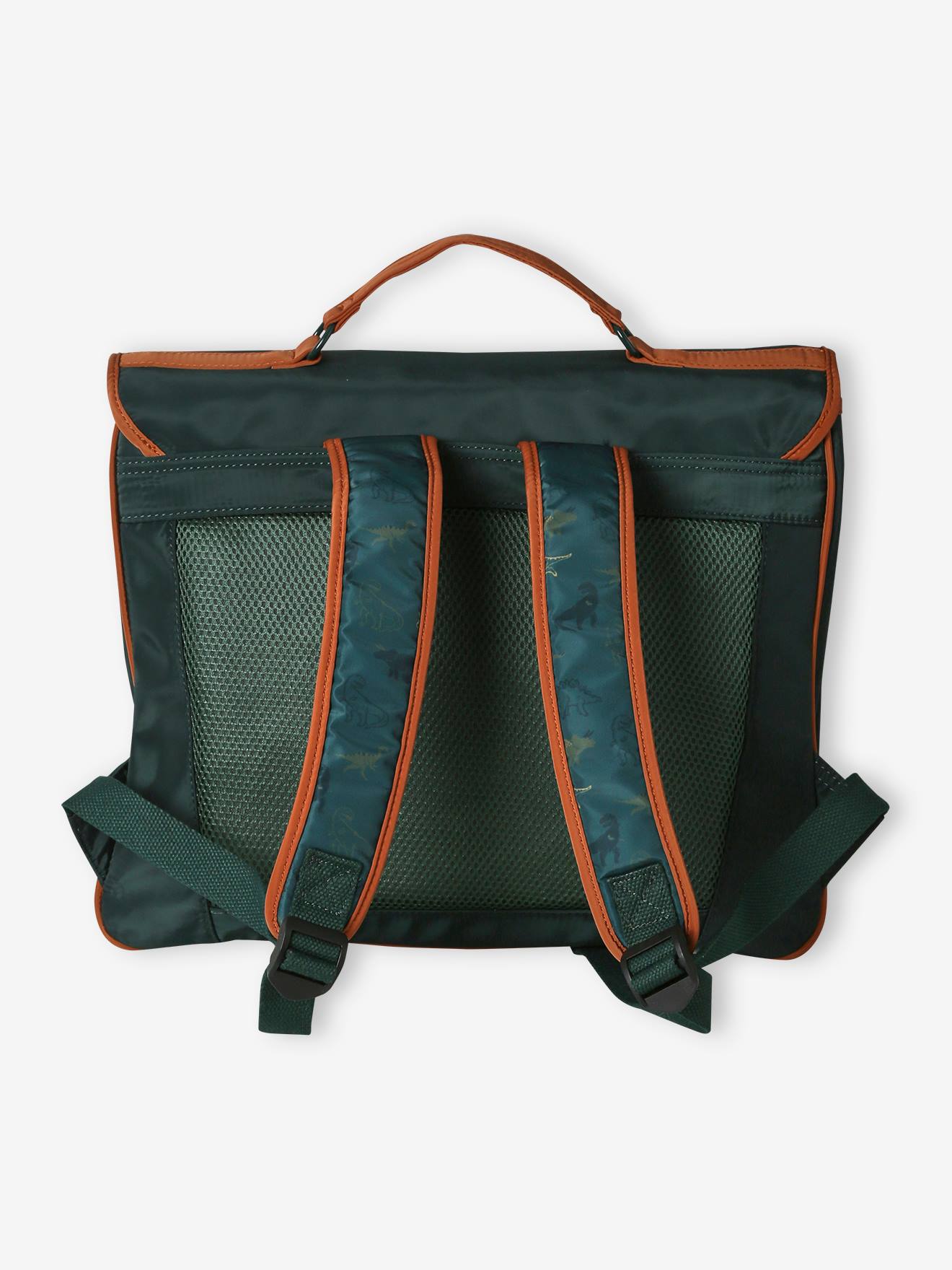 Cartable + trousse dinosaures garçon vert sapin