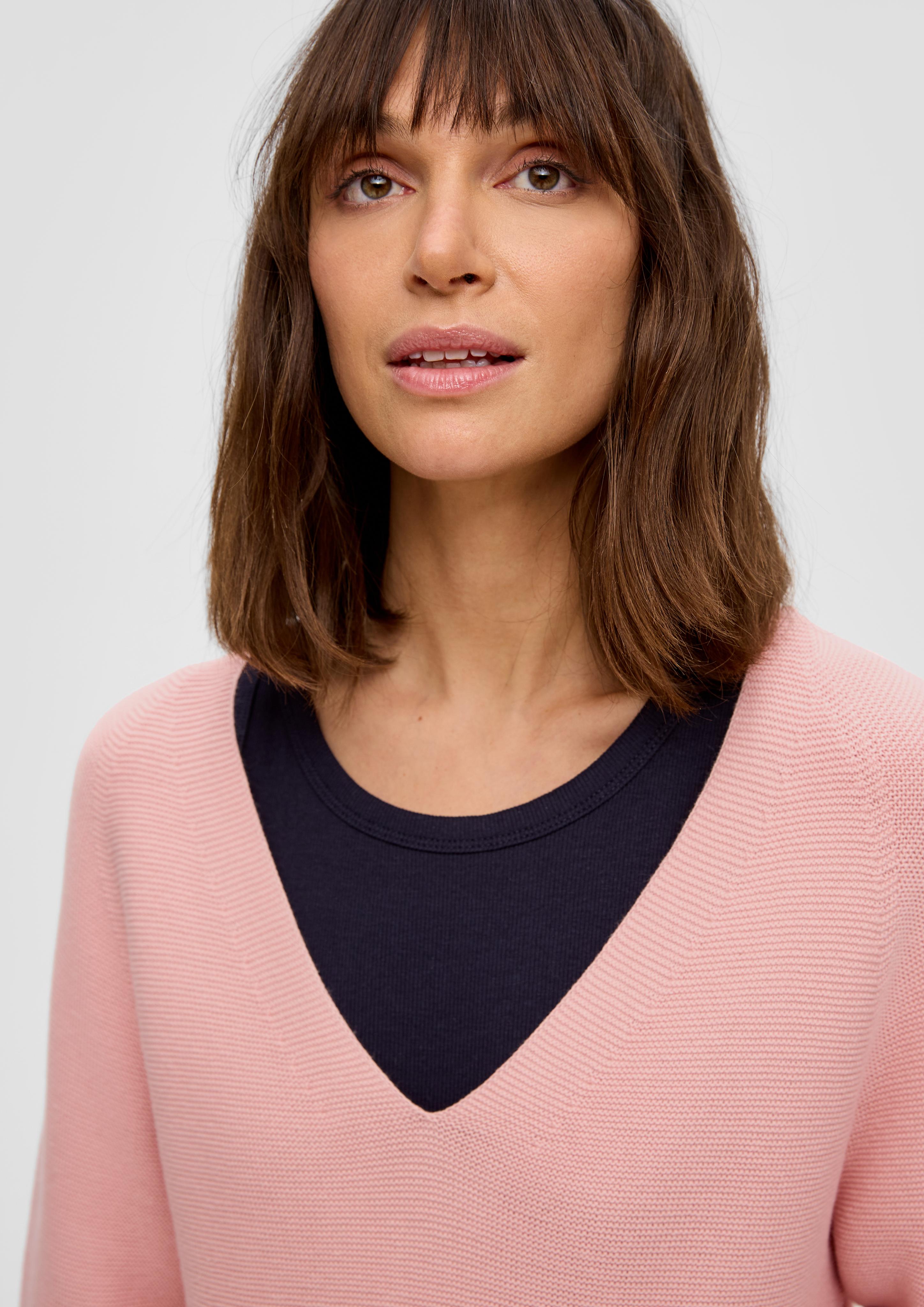 Strickpullover mit V-Ausschnitt  2144153-4258