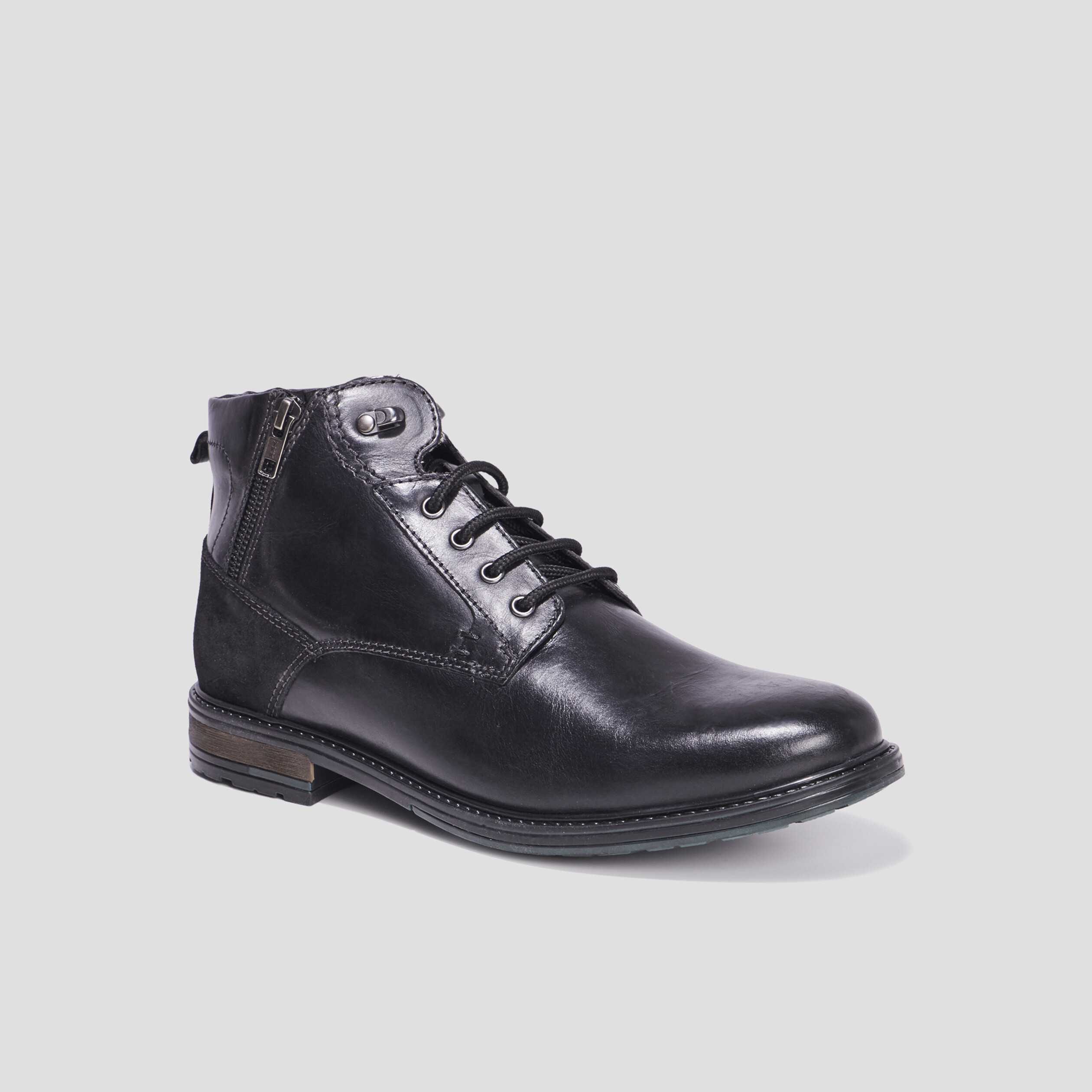 Bottines zippées en cuir Blark noir homme | La Halle