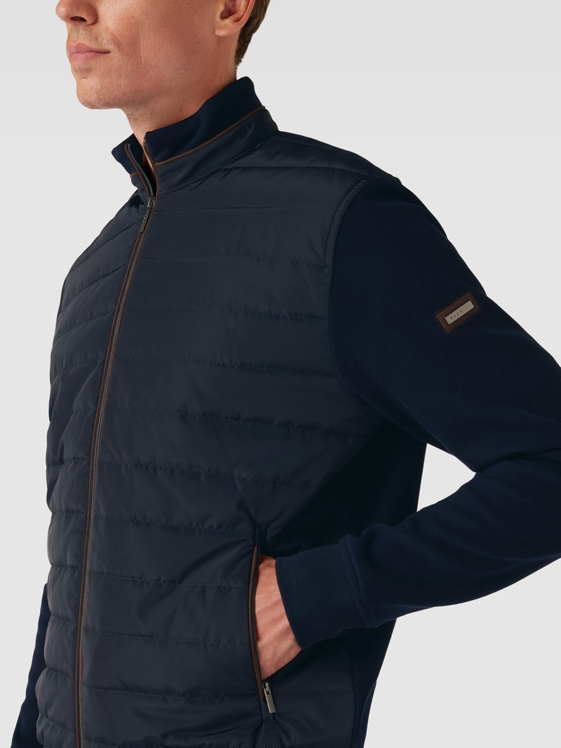 Sweatjacke mit Label-Details in marineblau