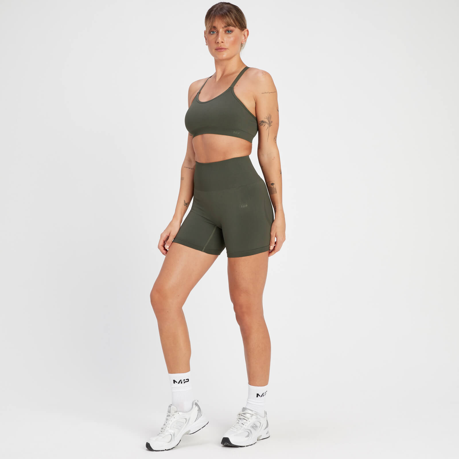 Short moulant sans coutures MP Rest Day pour femmes – Vert taupe