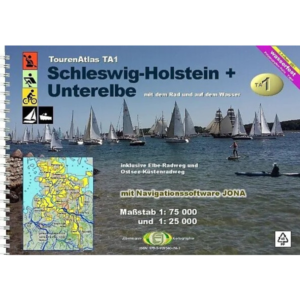 TOURENATLAS TA1 WASSERWANDERN SCHLESWIG-HOLSTEIN-UNTERELBE - Wasserkarte