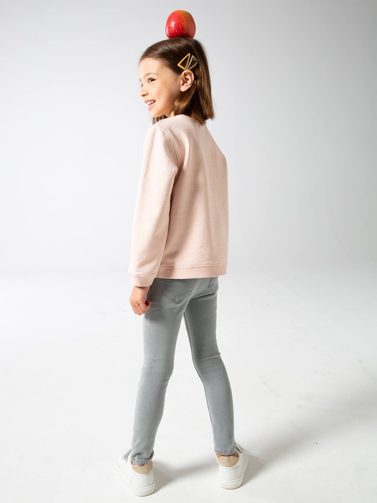 Sweat Basics motifs détails irisés fille prune