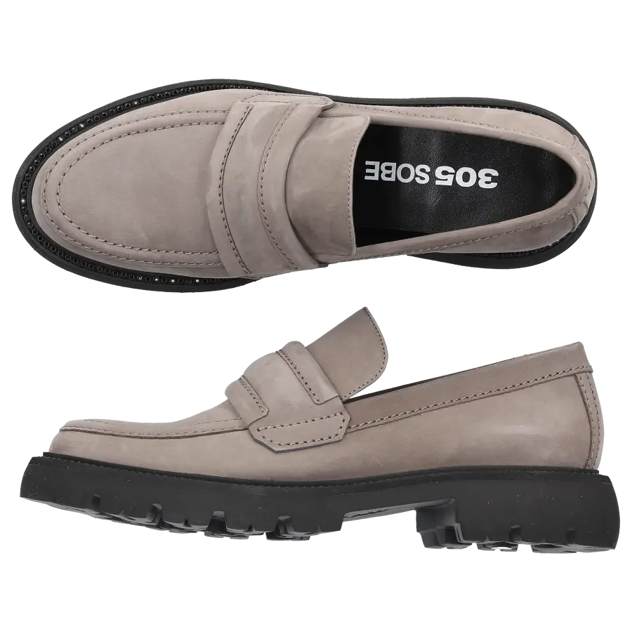 305 SOBE - Loafer FITCH Nubukleder - grau