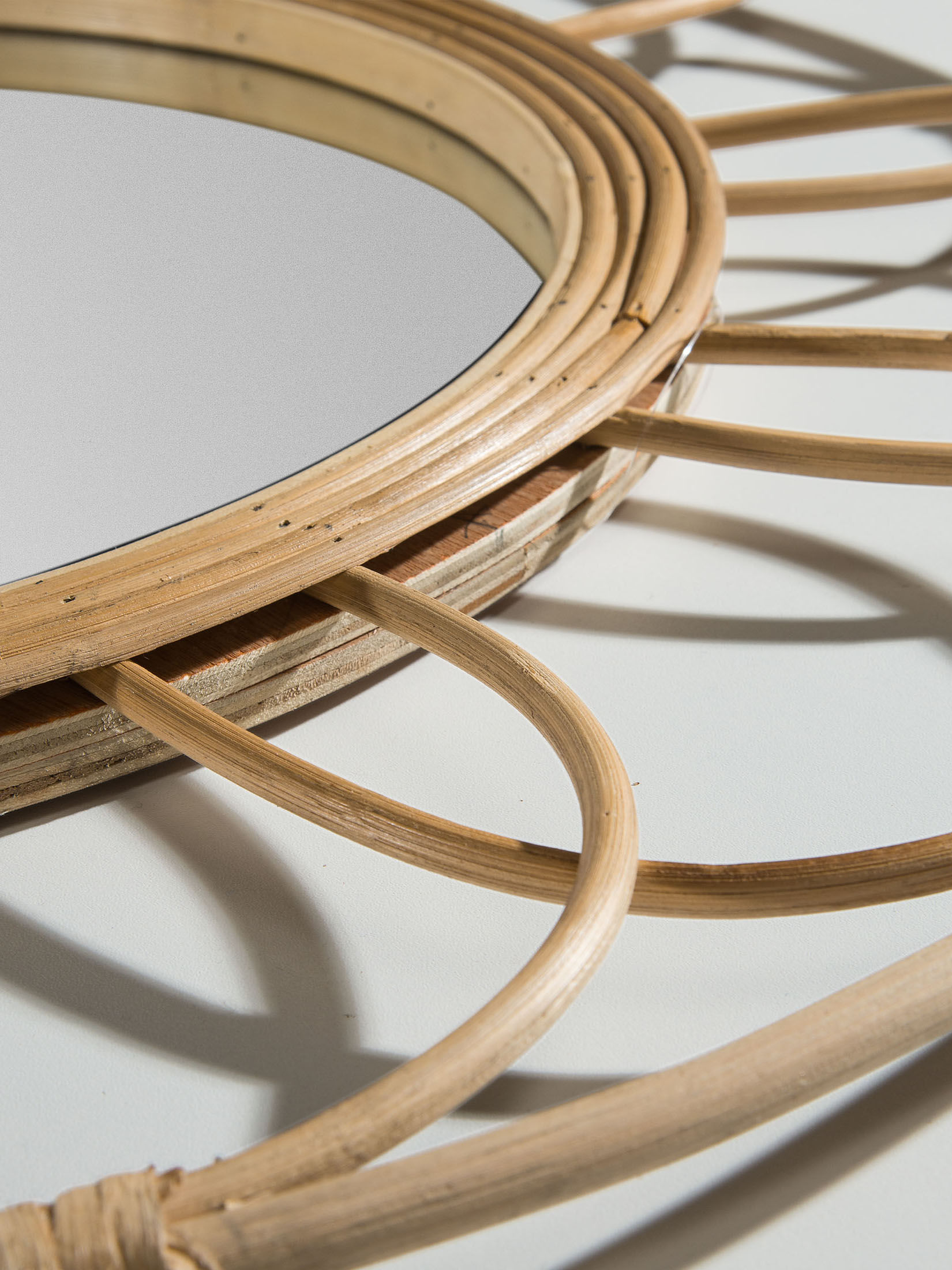 Rattan Circles Spiegel, Natural