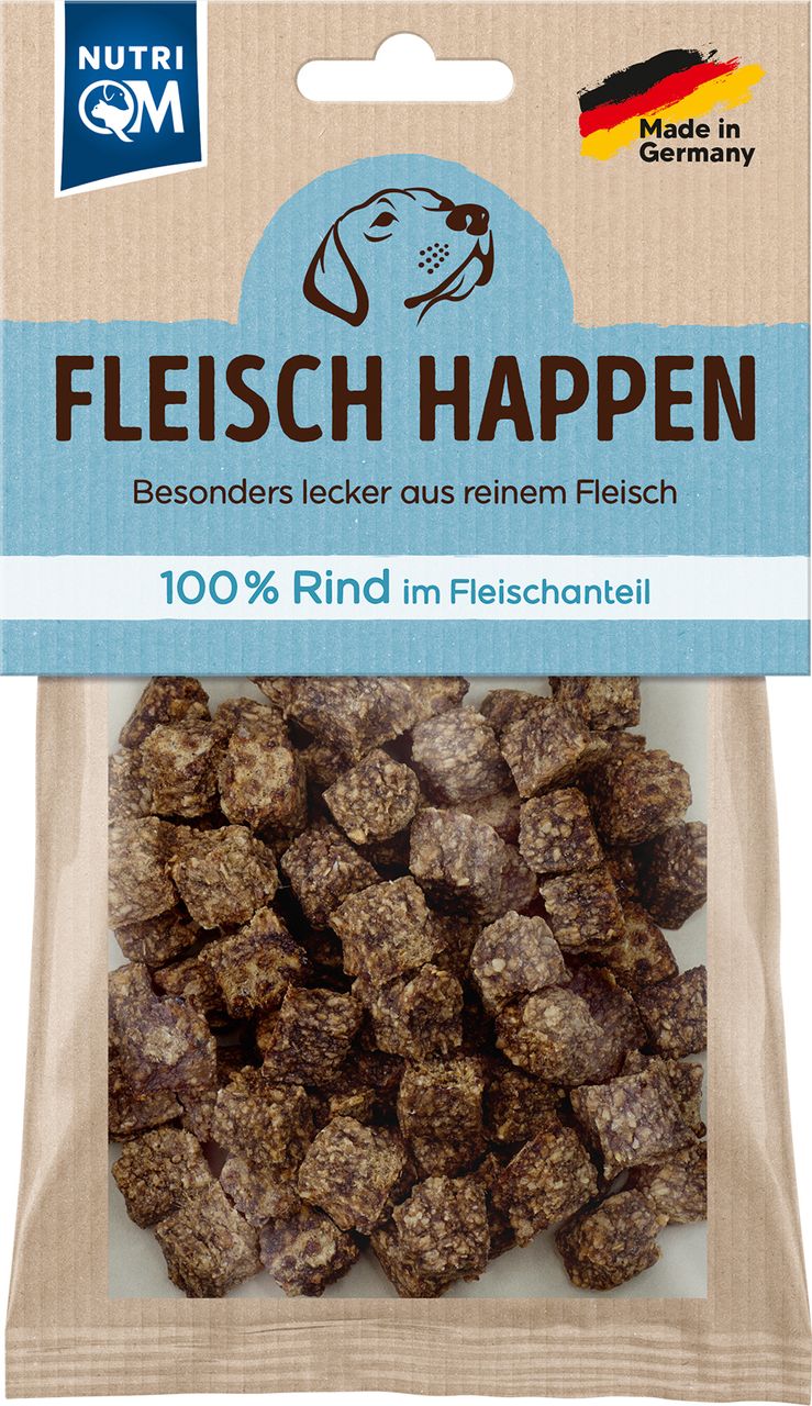 PetCom NutriQM Fleisch Happen Rind 100g - 6er Set