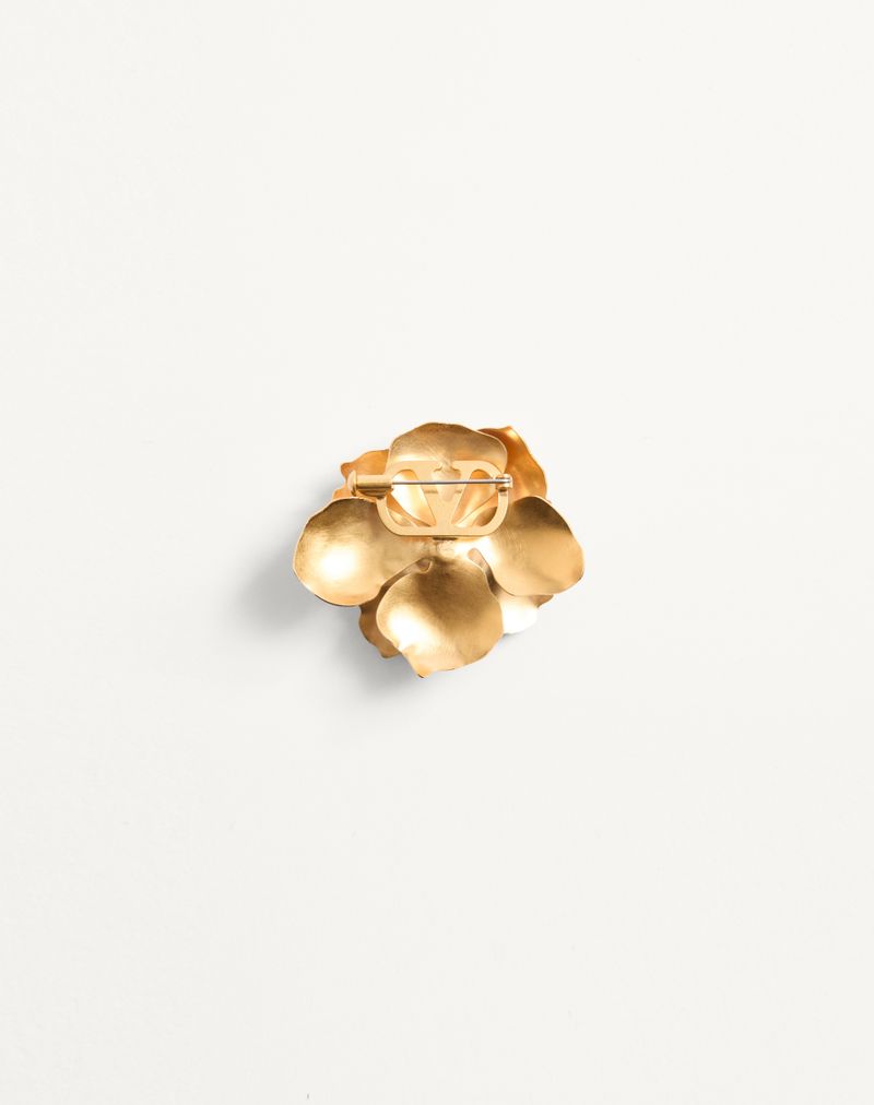 Broche Fleur Lumineuse em metal e tecido