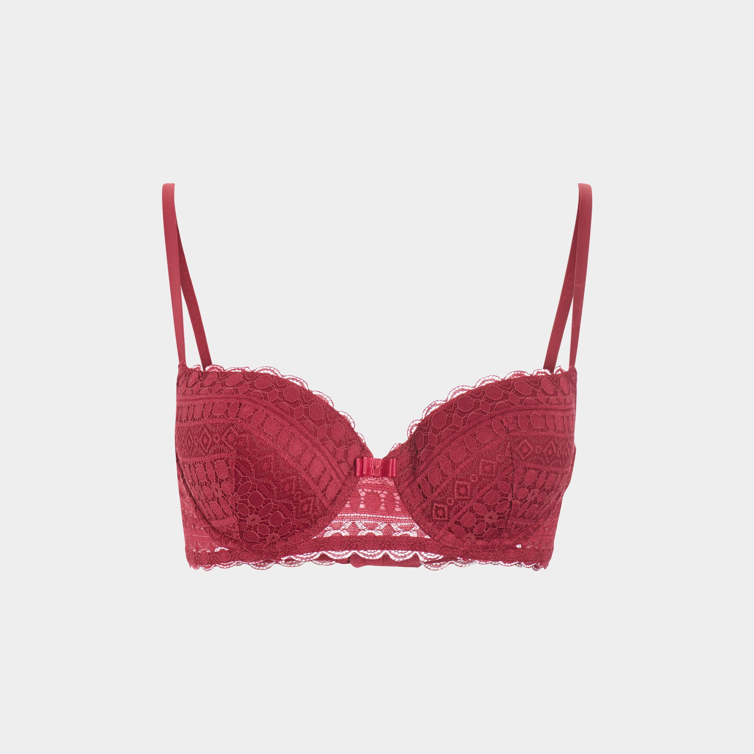 Soutien-gorge corbeille en dentelle rose framboise femme | La Halle