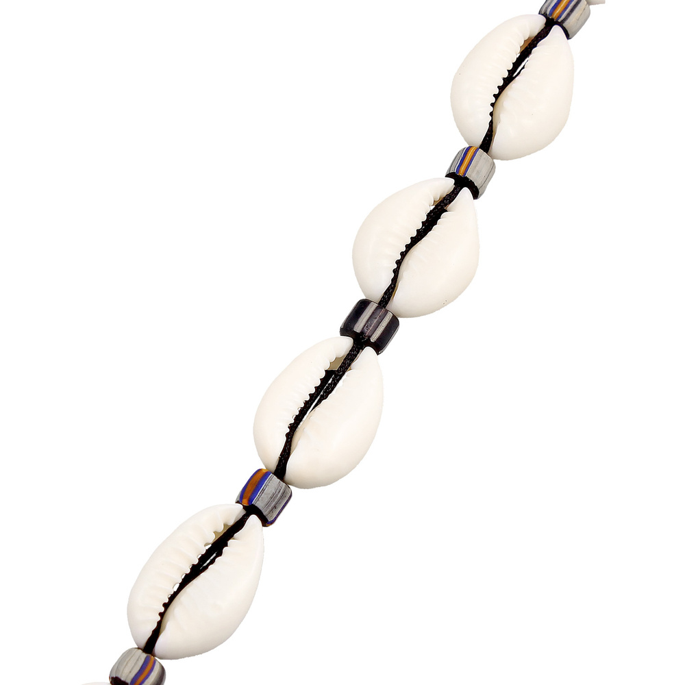 KUZZOI KUZZOI Collier Hommes plage surfeur festival avec coquillage cauri en Argent Ster collier